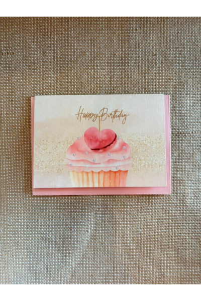 Greeting Card - HBD Pink Cupcake